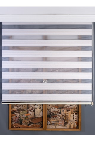 Simli Pudra Zebra Stor Perde Pudra