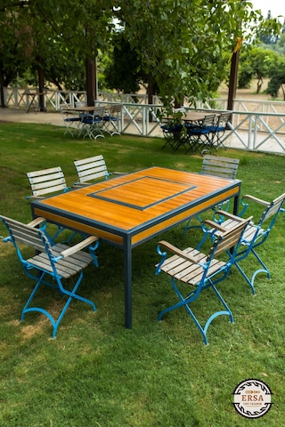 Kebapçı Modeli Sarıçam Mangallı Masa Ahşap