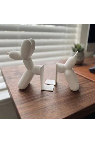 Modern Balon Köpek Kitap Tutucu Seti Dekoratif Ve Fonksiyonel Tasarım