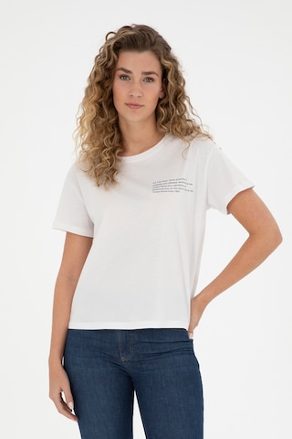 U.S. Polo Assn. Kadın Ekru Bisiklet Yaka Tişört 50282900-VR019