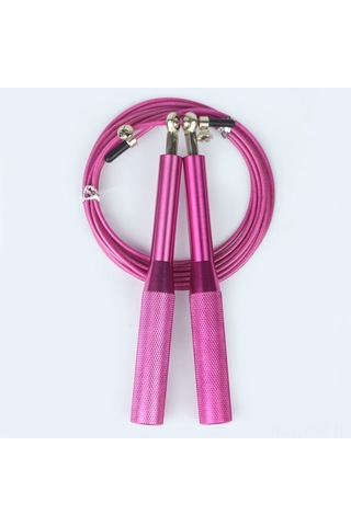 Geeksen Pembe Alüminyum Saplı Çift Rulmanlı Çelik Tel Atlama İpi - Spor Antrenmanı Ve Egzersiz İçin Diğer