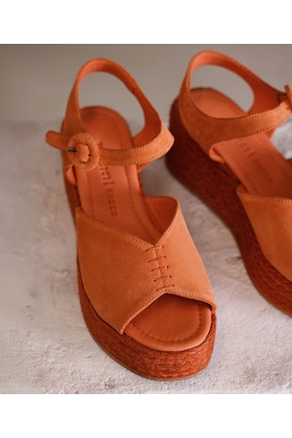 Yargıcı Platform Taban Deri Espadril 25ykay4030x 582 Turuncu