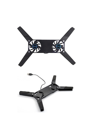 2 Fanlı Notebook Soğutucu Portatif Katlanabilir Laptop Soğutucu Fan Usbli Stand Bilgisayar Fanı Çok Renkli