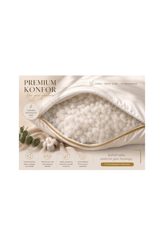 Biyeli Yastık Gold Serisi 900gr Silikon Boncuk Elyaf Dolgulu 50x70cm