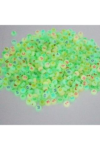 Karanlıkta Parlayan Harf Boncuk Elips 6 Mm Renkli 250 Gr