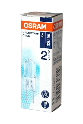 Osram Halojen Pin Taban Lambası G4 12 V 20 Watt 64428 300 Derece Fırın Lambası