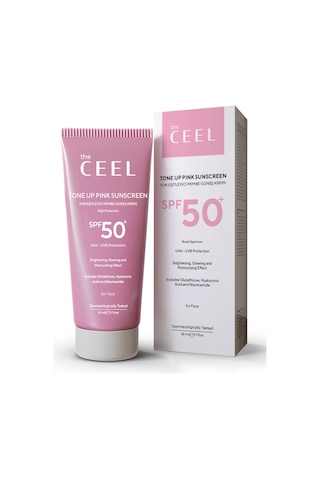 The Ceel Leke Karşıtı Ton Eşitleyen Spf 50+ Pembe Renkli Güneş Kremi | Glutatyon, Hyaluronik Asit 50 ml