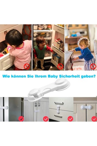 Hangfox 10 Adet Beyaz Bebek Çekmece Kilitleri - Yüksek Kaliteli Abs Plastik Çocuk Güvenliği Kilit Seti, Evde Tüm Mobilyalar İçin Kuvvetli Tutuculu Ve Kolay Kurulumlu Çok Renkli