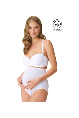 3'lü Paket Lirona 23582 Tam Uyumlu Kadın Pamuk Likralı Yumuşak Ha Beyaz