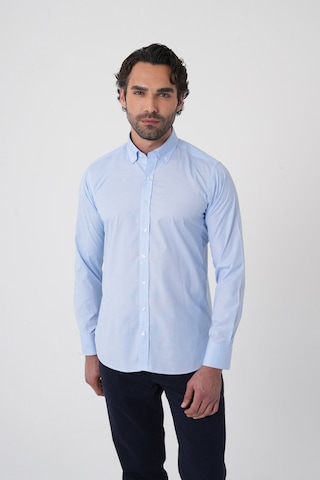 Bisse Regular Fit Erkek Uzun Kol Paşa Yaka Cepsiz Pamuk Mavi Gömlek Gmczg250133 D35 Mavi