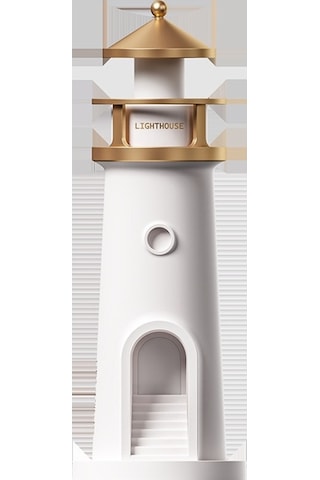 Pazly Ay Işığı Deniz Feneri Gece Lambası, Yatak Odası Salon Dekor Beyaz Işık Beyaz