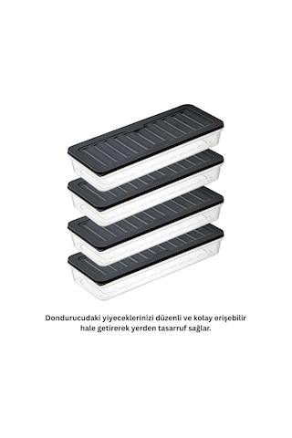Bigmate Bgmt1515 4'lü Şeffaf Saklama Kabı 4x1 Lt Mikrodalga Buzdolabı Ve Dondurucu Uyumlu Düzenleyici Siyah