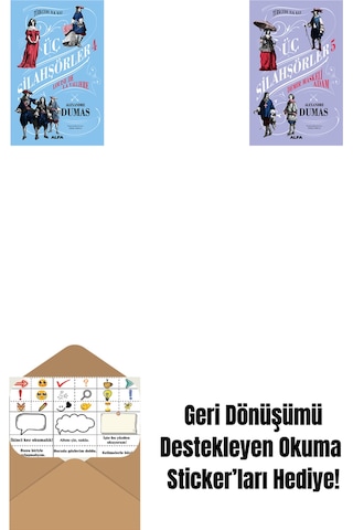 Üç Silahşörler 4 - Louise De La Valliere Ciltli + Üç Silahşörler 5 - Demir Maskeli Adam + Okuma Sticker'ları