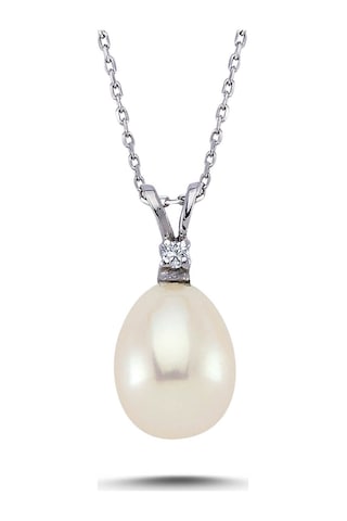 Lova Pırlantalı Drop Inci Kolye - 2040023