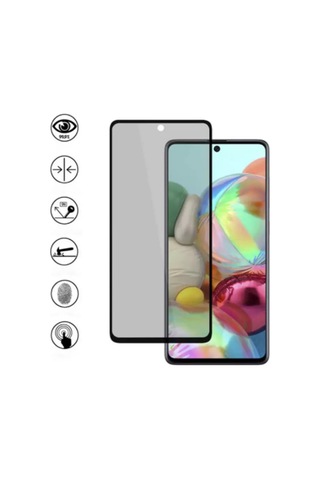 Xiaomi Note 9 Pro 3D Full Privacy Gizlilik Cam Ekran Koruyucu Siyah