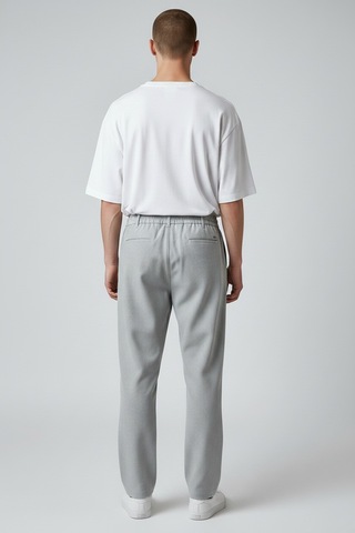 Little Cup Jeans Co Erkek Gri Baggy Fit Rahat Kalıp Beli Lastikli Pantolon