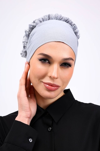 Kaymayan Fırfırlı Silikonlu Dikişsiz Bone - Kaymaz Kadın Tesettür Bağlamalı İç Bone-açık Gri Açık Gri