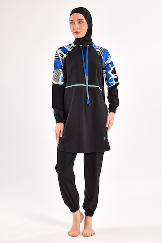 Spor Likra Tam Kapalı Tesettür Mayo 1225 Siyah11 Siyah11