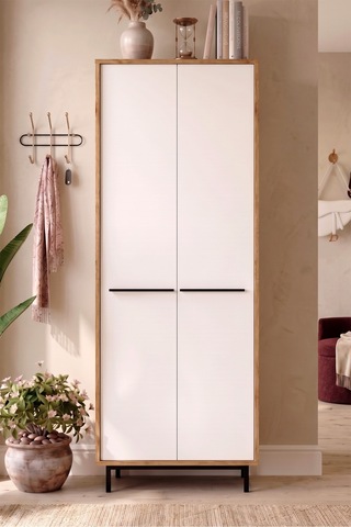 Yurudesign Oasis Metal Ayaklı 9 Raflı Büyük Ayakkabılık Çok Amaçlı Dolap 27 Çift Ayakkabı Sepet-beyaz Os2-sw
