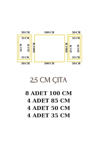 Aplik Tasarım Boyanabilir Çıta Hazır Kesim (ANKA126)
