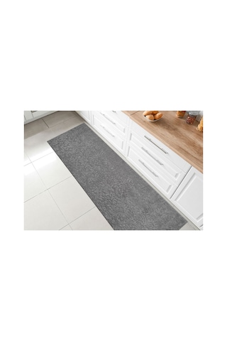 Plato Halı Opqo Sarmaşık Premium Oturma Odası, Salon, Antre, Yıkanabilir Polyester Kaymaz Taban Gri Halı