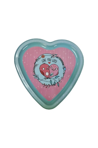 kalp şeklinde sunum ve çay tepsisi 27*27 cm