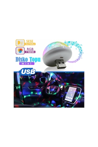 Sese Duyarlı Mini Disko Topu Usb Telefon Mikrofon Uyumlu Parti Led