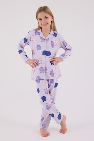 Rolypoly Kız Çocuk Gömlek Pijama Lila-1759 Lila