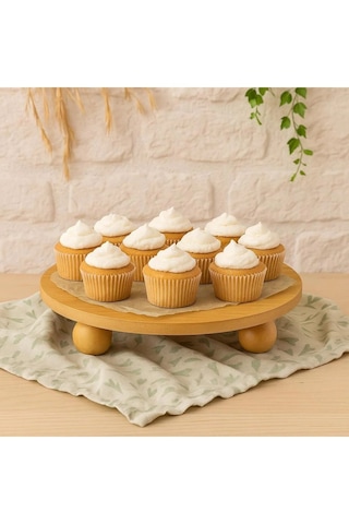 Yuvarlak Bambu Sunum Tahtası 29 Cm Doğal Bambu Servis Ve Sunum Tabağı Bambu