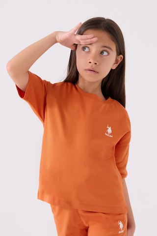 U.S. Polo Assn. Kız Çocuk Turuncu Bermuda Takım Us1848-c-v56 Turuncu
