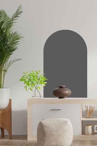 MSticker Bohem Tarzı Oval Koyu Gri Duvar Dekorasyon Sticker (60X100 Cm)