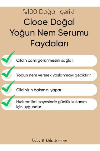 Clooe Doğal Gliserin Hyaluronik Asit + C Vitamini Yoğun Nem Serumu 30 ML
