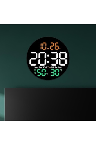 Novahub Suntek Dijital Duvar Saati Sessiz Model, Sıcaklık Ölçer, Çok-renkli Çok Renkli