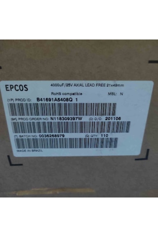 B41691a5408q001 4000mf 25v Ax. 20x49mm Kondansatör