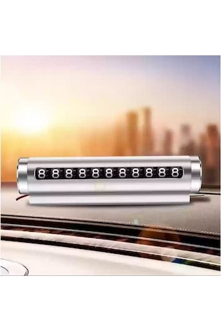 Gri Metal Kasa Numara Çevirmeli Araç İçi Telefon Numaratör Park Numarası Parkmatik Araba Numaratör