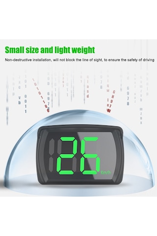 Singree Araç Hud Göstergesi - Km/mph Hız Gösterimi, Usb Şarj Aparatı Dahil Siyah