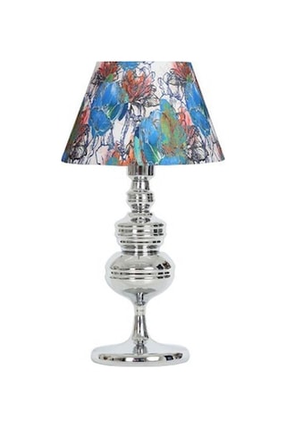 Vinner Munch Krom Kaplama Metal Abajur - Flowers Desenli-53948 Renkli