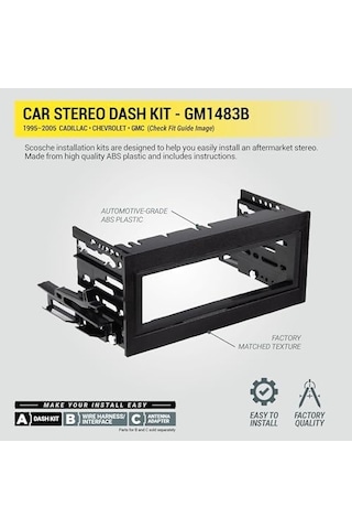 Scosche Dash Kit 1995 02 General Motors 1500 Serisi İçin Tam Boy Kamyon Kiti