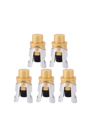 5'li Altın Şampanya Tıpası Paslanmaz Çelik Yeniden Kullanılabilir Şişe Tıpası Şampanya Koruyucu Diğer