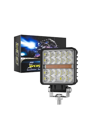 120w 12-24 Volt Kare Sis Farı Drl Turuncu Oto Çalışma Lambası Atv Kamyon Tır Traktör Offroad
