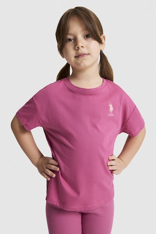 U.S. Polo Assn. Kız Çocuk Fuşya Tişört Basic 50325609-vr023 Fusya