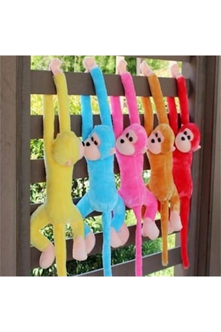 Sevimli Peluş Maymun Oyuncak . Elleri Yapışabilen 70 Cm Mor