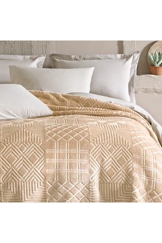 Yataş Bedding Nova Çift Kişilik Emboss Battaniye - Bej