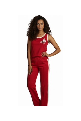 Senfoni Bayan Kolsuz Pijama Takımı 5324 Kırmızı