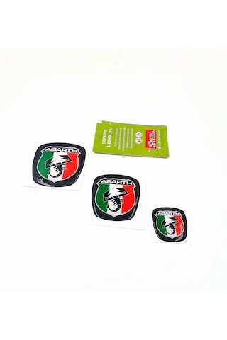 Egea Sedan Uyumlu Üçlü Abarth Logo Seti Ön Arka Direksiyon