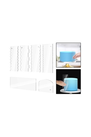 Suntek 6 Paket Kek Kazıyıcı Seti Mousse Kitchen Supply Için