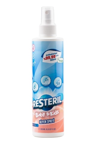 Resteril Doğal Alkolsüz Bebek Çocuk Dezenfektan Su Bazlı Hijyen Spreyi 200 ML