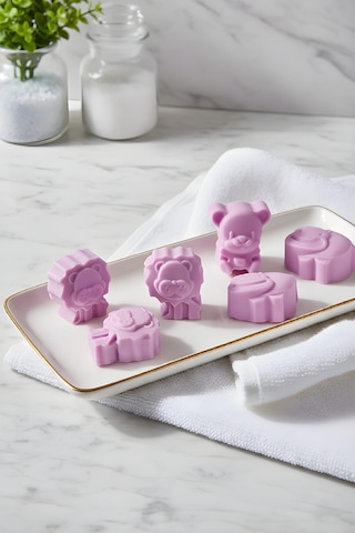 Sabun - Kokulu Süs Sabunu - Hayvan Modelleri - Pembe - 8 Adet-4cm Beyaz sabun