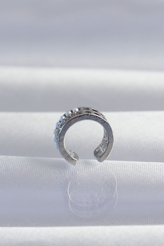 Pirinç Gümüş Renk İncili Baget Taşlı Earcuff Küpe Vice1395 3100 Diğer