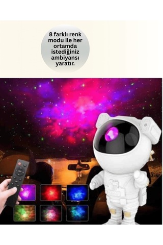 Astronot Projeksiyon Lambası, Bluetooth, Dahili Sesli
